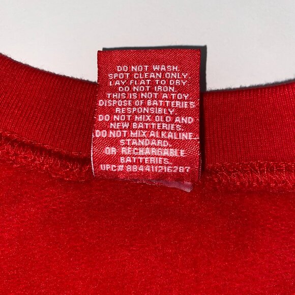 Disney Mickey Mouse Christmas Xmas Lights Pullover Crewneck Sweater Red Large - Picture 10 of 15